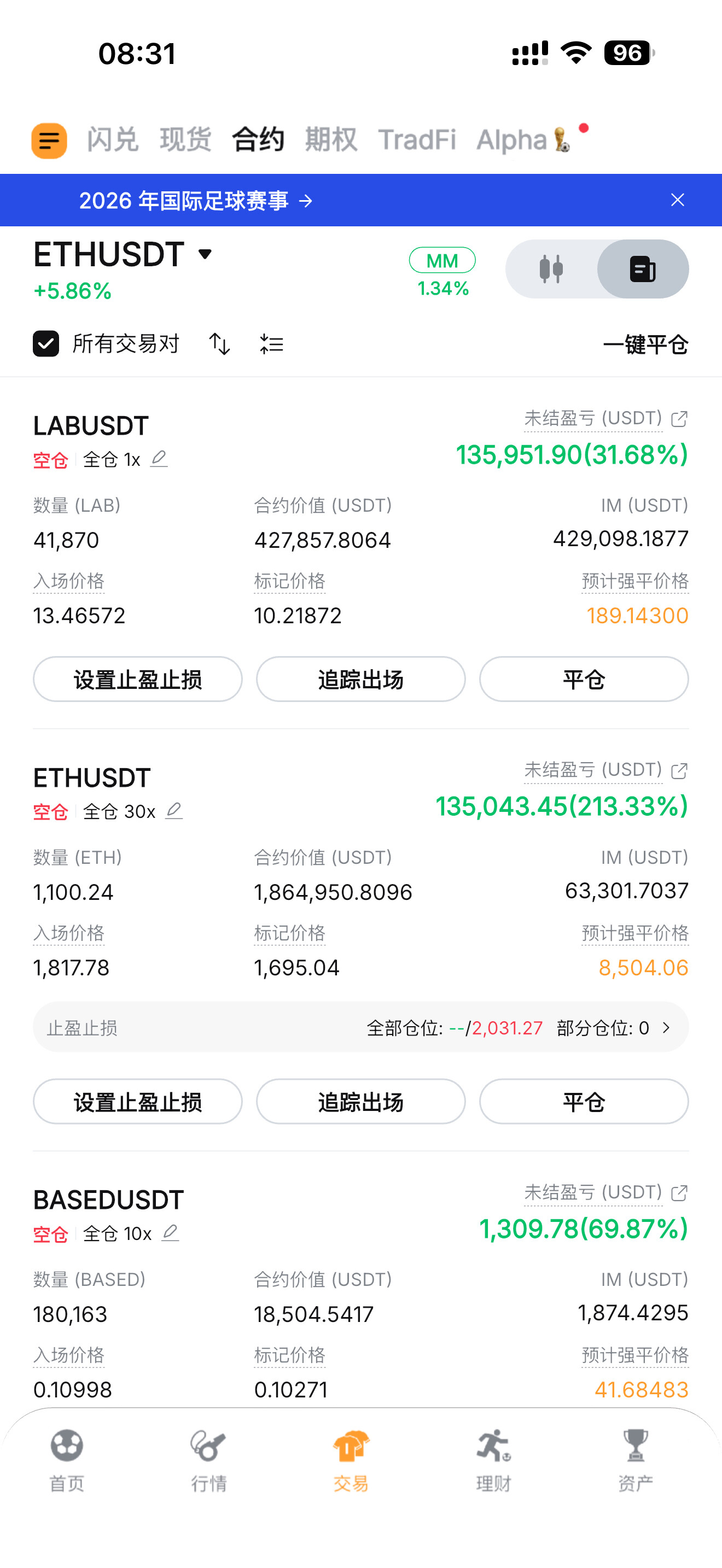 当你做空了$LAB 以后，尤其是扛单，你会发现你的情绪越来越稳定，现在我都懒得看了，反正下不去，那就好好休息🤦现在浮盈13万美金。--絢