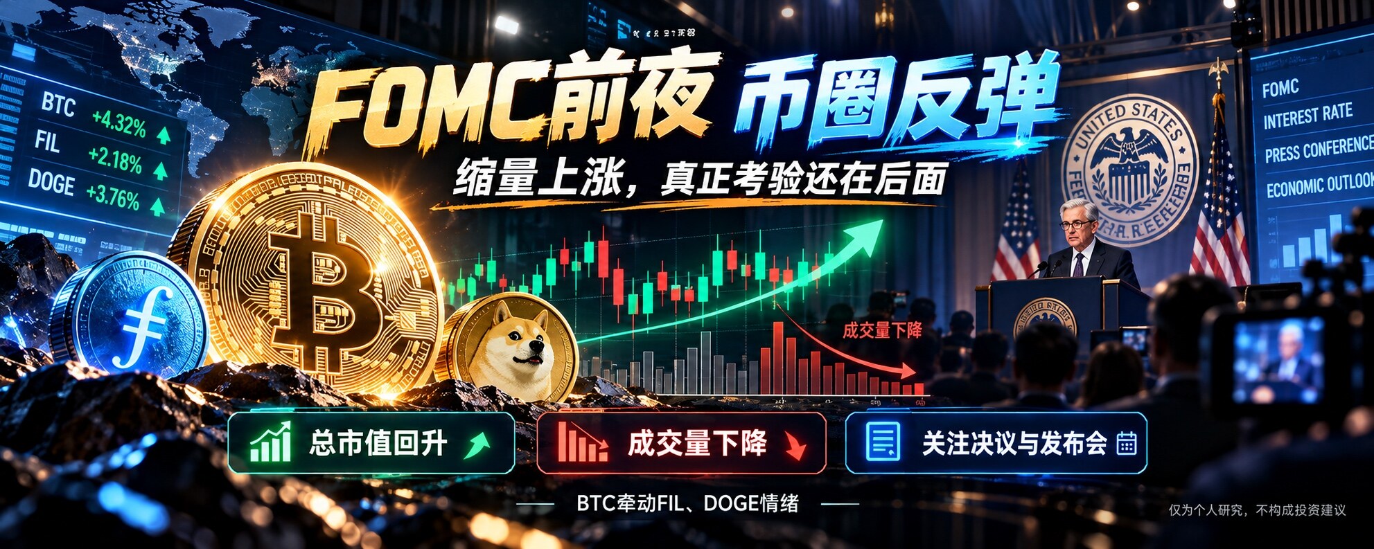 美联储决议前，币圈普涨，却有一个隐忧--银河盖亚奥特曼