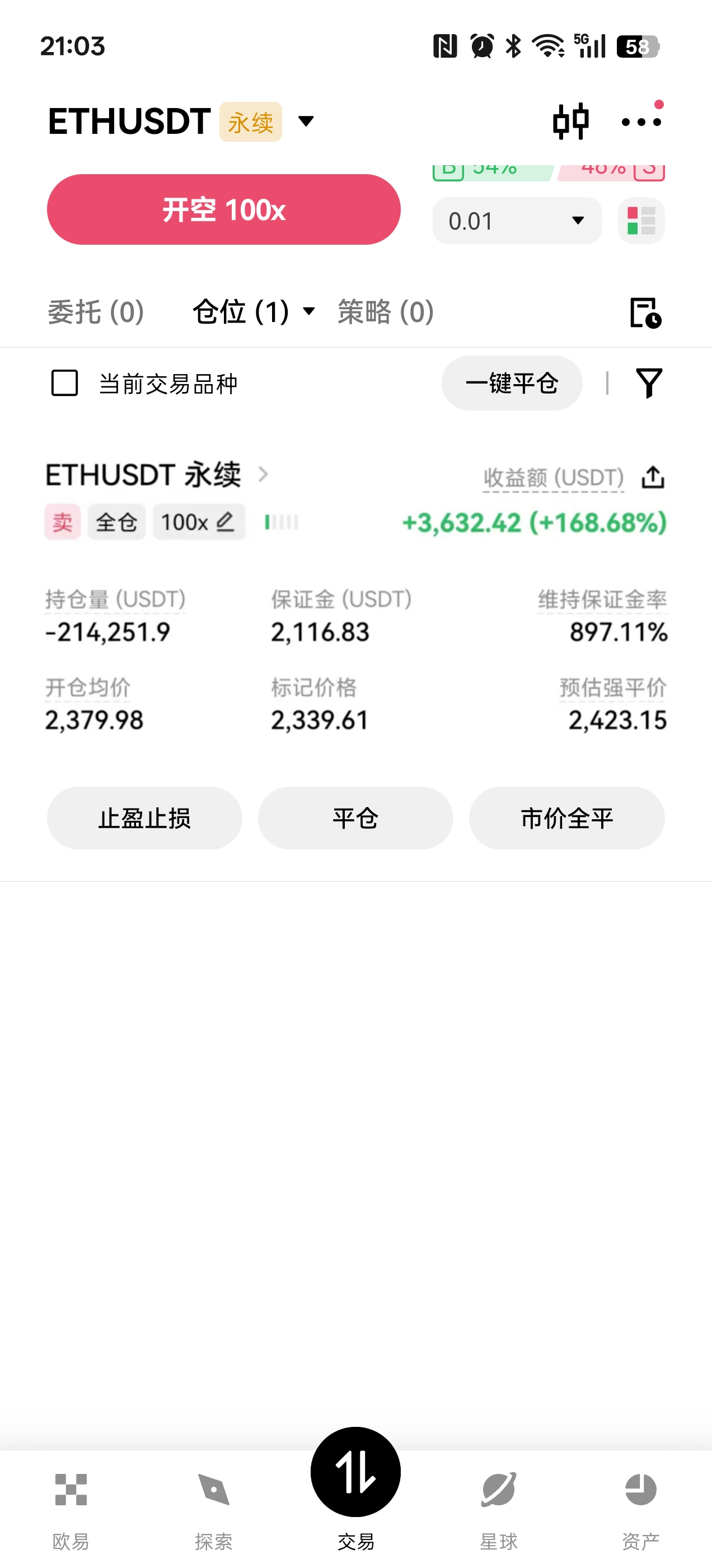 $ETH 重仓猛干，浮盈加仓！--蜜蜜的加密生活（互动版）