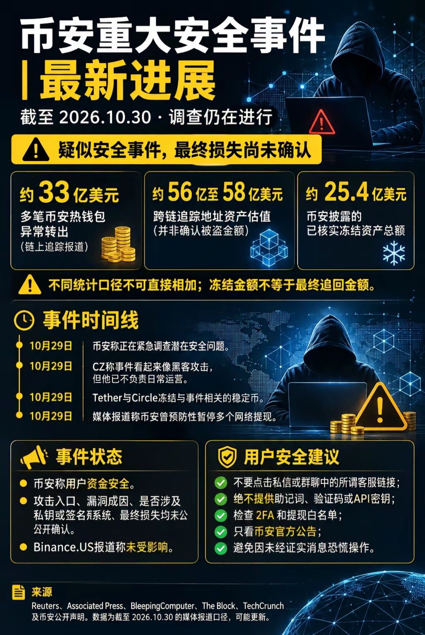 🔥币安疑似安全事件最新汇总，市场情绪承压⚠️--下一位币圈百万富翁