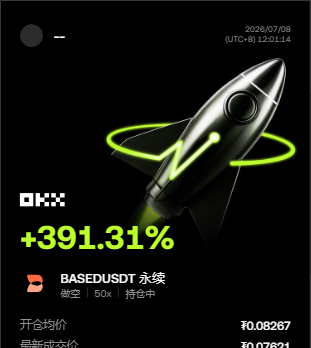 没啥格局，这口空单我先认了，舒服就完事了📉🎉 睡前最后一眼，$BASED还在高位晃，很多人以为要继续冲，但我看到的是上方压制明显，冲上去没有持续承接，味道已经不太对了。--老A币圈