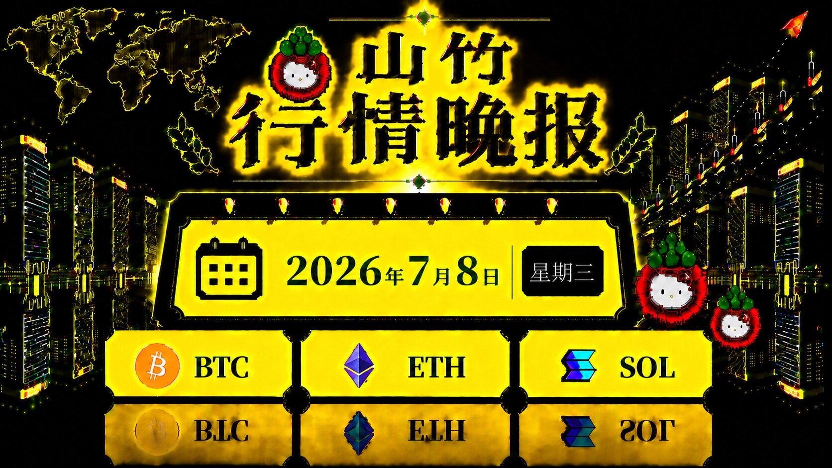 【7月8日山竹行情晚报】$BTC $ETH $SOL--山竹（熊市稳定复利版）