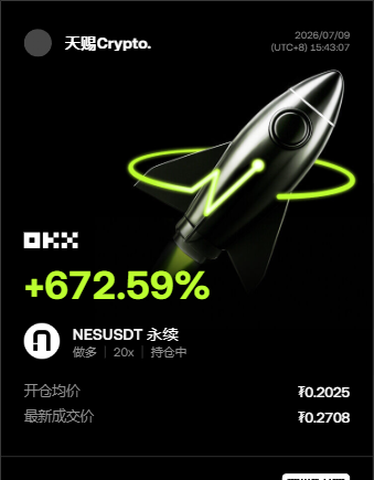 成交节奏变化之后，$NES的反馈越来越明显。--天赐Crypto.