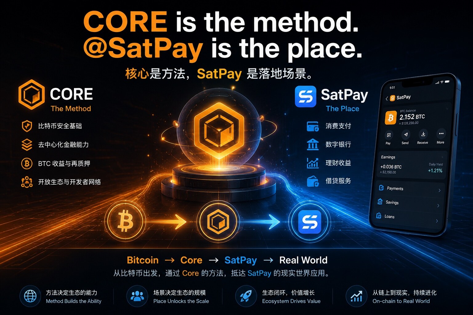 Core是方法，SatPay是场景。--淨心