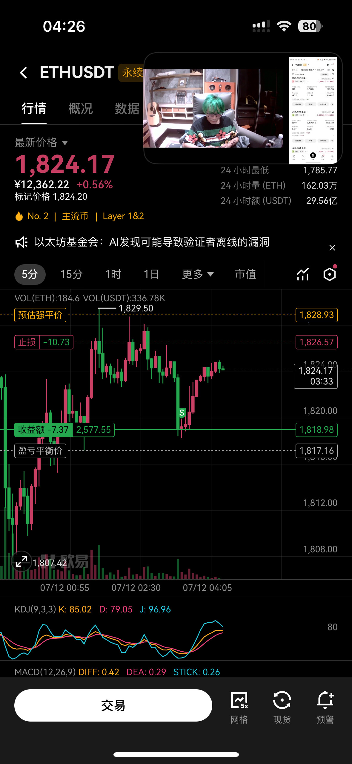 羡慕完ZEC满屏巨鲸利好，转头看自己ETH持仓直接沉默。--夜草🌿